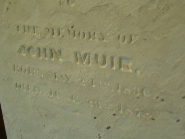 John MUIR  | b: 21 May 1836,  | d: 29 June 1875  | removed from Eucla cemetery, now in Eucla museum,  | Eyre Highway,  | Western Australia  | 
