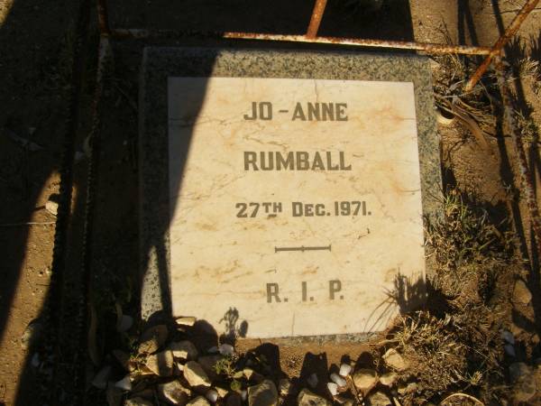 Jo-Anne RUMBALL  | d: 27 Dec 1971  |   | Exmouth Cemetery, WA  |   | 