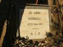 Jo-Anne RUMBALL
d: 27 Dec 1971
Exmouth Cemetery, WA