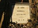 
Jo-Anne RUMBALL
d: 27 Dec 1971

Exmouth Cemetery, WA

