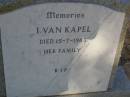 I. Van KAPEL
d: 15 Jul 1983
Exmouth Cemetery, WA