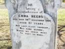 
Emma HEERS,
died 30 Dec 1891 aged 37 years;
Edgar Cecil MICHEL,
died 24 Dec 1892 aged 2 12 months;
Johannes MICHEL,
died 6 Oct 1898 aged 76 years;
Fernvale General Cemetery, Esk Shire
