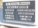 George Henry SMALLWOOD, 19-8-1877 - 18-4-1957; Wilhelmina Constance SMALLWOOD, 27-10-1882 - 5-7-1964; Fernvale General Cemetery, Esk Shire 