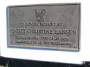 
Sinnet Christine HANSEN,
born 3-5-1834 died 28-10-1920;
Fernvale General Cemetery, Esk Shire
