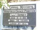 Winifred Grace PORTER (nee ARNDT), died 11-7-90 aged 78 years; Fernvale General Cemetery, Esk Shire 