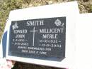 Edward John SMITH, 5-3-1932 - 5-10-2003; Millicent Merle SMITH, 15-10-1932 - 13-9-2003; Fernvale General Cemetery, Esk Shire 