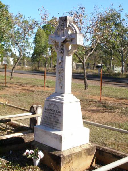 Ludwig Carl LUBKE,  | born in Pommern Germany 20 Feb 1838,  | died 16 May 1911 aged 73 years 3 months;  | Fernvale General Cemetery, Esk Shire  | 