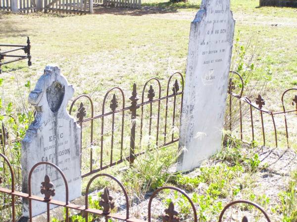 Eric, son of C. & F. HUDSON,  | died at Manly 10 June 1912 aged 5 years;  | John HOLDEN, father,  | died 20 Sept 1911 aged 67 years;  | Forest Hill Cemetery, Laidley Shire  | 