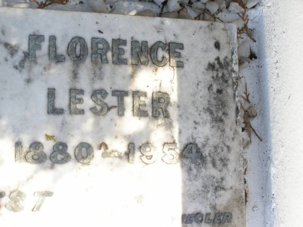 Leonard Thomas LESTER,  | 1878 - 1961;  | Florence LESTER,  | 1880 - 1954;  | Forest Hill Cemetery, Laidley Shire  | 