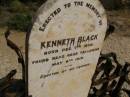 
Kenneth BLACK,
(b: 7 Dec 1874, d: 9 May 1912)
Fowlers Bay cemetery, South Australia
