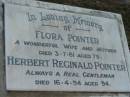 Flora POINTER
3-7-81
aged 79
Herbert Reginald POINTER
16-4-94
aged 94
The Gap Uniting Church, Brisbane
