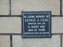 George A COOK
12 Aug 1982
aged 82
The Gap Uniting Church, Brisbane