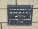 
Wilbur Essex (Bill) WATSON
B: 16 Jun 1912
D: 5 Jul 1992

The Gap Uniting Church, Brisbane
