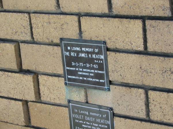 James H HEATON  | B: 31 Mar 1875  | D: 31 Jul 1963  |   | The Gap Uniting Church, Brisbane  | 