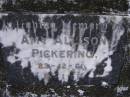 
Amy Allison PICKERING,
died 23-12-61;
Gheerulla cemetery, Maroochy Shire
