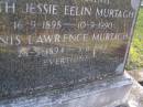 
parents;
Ruth Jessie Eelin MURTAGH,
16-9-1898 - 10-9-1990;
Denis Lawrence MURTAGH,
28-5-1894 - 3-11-1984;
Gheerulla cemetery, Maroochy Shire

