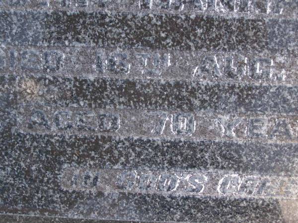 Dorothy Hannah SIMS, sister,  | died 16 Aug 1975 aged 70 years;  | Gheerulla cemetery, Maroochy Shire  | 