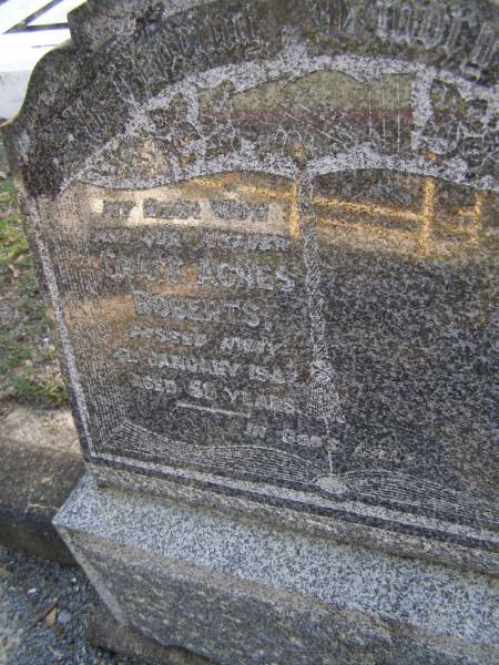 Grace Agnes ROBERTS, wife mother,  | died 4 January 1942 aged 59 years;  | Gheerulla cemetery, Maroochy Shire  | 