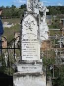 John FLYNN, of Hugginstown, County Kilkenny, Ireland, died 5 Dec 1901 aged 70 years, wife Mary FLYNN; Glamorgan Vale Cemetery, Esk Shire 