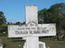 Sarah M. MALONEY, died 25 Mary 1906 aged 34 years, mother of E.W. & D.G. MALONEY; Glamorgan Vale Cemetery, Esk Shire 