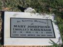 Mary Josephine (Molly) KAVANAGH; b: 20 Dec 1912; d: 15 Sep 2004 Glamorgan Vale Cemetery, Esk Shire 
