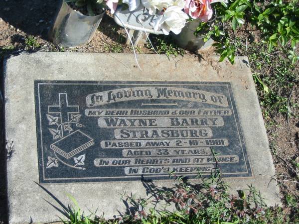 Wayne Barry STRASBURG; 2 Oct 1981; aged 33  | Glamorgan Vale Cemetery, Esk Shire  | 
