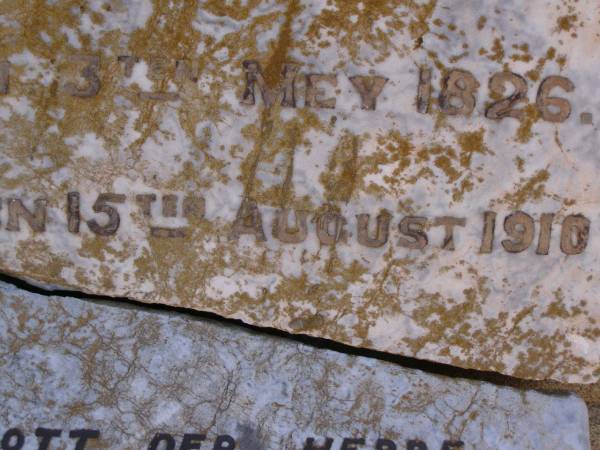 Johann KANOWSKI,  | born 31 July 1826,  | died 30 March 1909;  | Anna KANOWSKI,  | born 13? May 1826,  | died 15 Aug 1910;  | Glencoe Bethlehem Lutheran cemetery, Rosalie Shire  | 