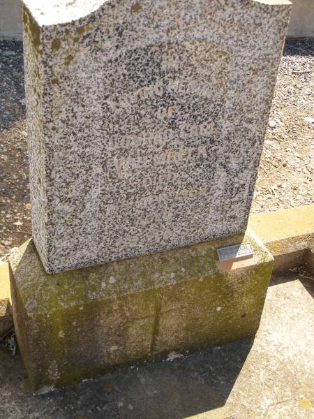 Conrad Carl WREMBECK,  | brother,  | died 1? Apr 1955;  | Glencoe Bethlehem Lutheran cemetery, Rosalie Shire  | 