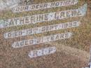 
Catherine CREWE, mother,
died 13 Aptil 1953 aged 91 years;
Gleneagle Catholic cemetery, Beaudesert Shire
