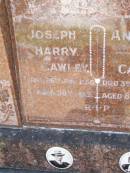 Joseph Harry CAWLEY, died 26 June 1956 aged 58 years; Annie CAWLEY, died 3 Dec 1983 aged 83 years; Gleneagle Catholic cemetery, Beaudesert Shire 