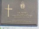 J.H. NISBET, died 8 Oct 1996 aged 72, husband of Iris, father of James, Kathleen & Andrew; Gleneagle Catholic cemetery, Beaudesert Shire 