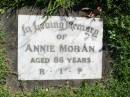 Annie MORAN, aged 86 years; Gleneagle Catholic cemetery, Beaudesert Shire 