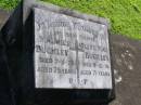 
parents;
Maurice BUCKLEY,
died 7-5-75 aged 75 years;
Olive May BUCKLEY,
died 9-12-70 aged 71 years;
Gleneagle Catholic cemetery, Beaudesert Shire
