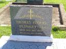 Thomas Flood PLUNKET, died 24 Dec 1957; Gleneagle Catholic cemetery, Beaudesert Shire 