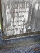 Arthur HUFFEY, husband father, died 3 June 1953 aged 60 years; Gleneagle Catholic cemetery, Beaudesert Shire 