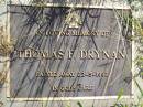 Thomas F. DRYNAN, died 22-5-1992; Gleneagle Catholic cemetery, Beaudesert Shire 