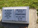 Evelyn Mary CRAWFORD, mother, died 29 Nov 2000 aged 87 years; Gleneagle Catholic cemetery, Beaudesert Shire 