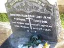 Bannerman Allen FERGUSON, died 4 May 1965 aged 74 years; Mary Jane (Jean) FERGUSON, died 17 July 1994 aged 93 years; Gleneagle Catholic cemetery, Beaudesert Shire 