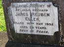 James Reuben ELLEM, husband, killed 14 May 1952 aged 39 years; Gleneagle Catholic cemetery, Beaudesert Shire 
