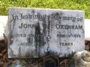 John OXENHAM, died 30 March 1972 aged 73 years; Gleneagle Catholic cemetery, Beaudesert Shire 
