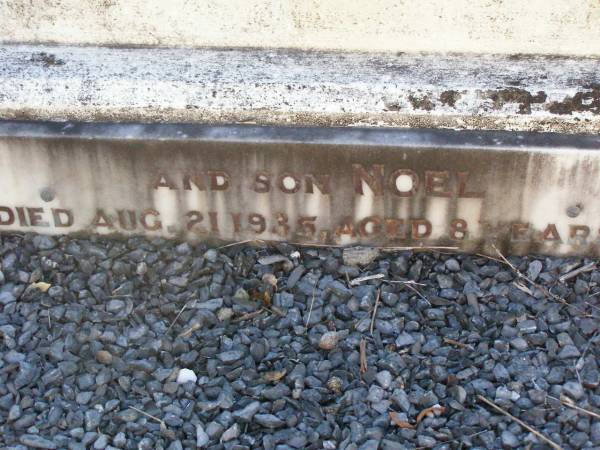 Septimus Senden DAUTH,  | died 24 May 1963 aged 65 years;  | Mary Catherine DAUTH,  | died 14 Nov 1980 aged 76 years;  | Noel, son,  | died 21 Aug 1935 aged 8 years;  | Gleneagle Catholic cemetery, Beaudesert Shire  | 