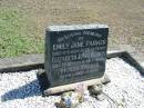 
Emily Jane PARKER,
died 6-3-1924 aged 33 years;
Elizabeth Joyce PARKER,
died 12-12-1938 aged 5 years;
Violet PARKER,
born & died 1-11-1945;
Gods Acre cemetery, Archerfield, Brisbane
