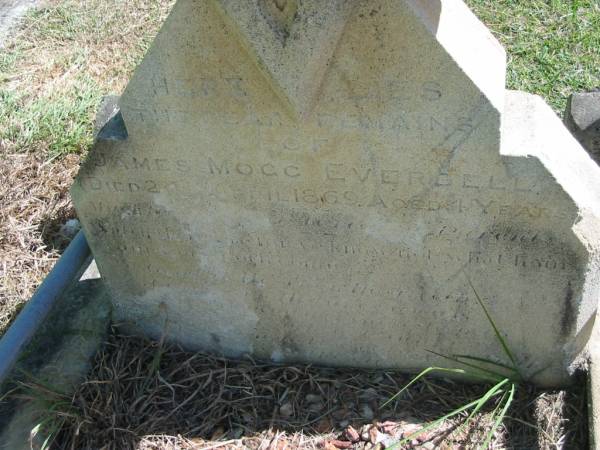 James Mocc EVERDELL  | 24 April 1869 aged 4 years  | God's Acre cemetery, Archerfield, Brisbane  | 