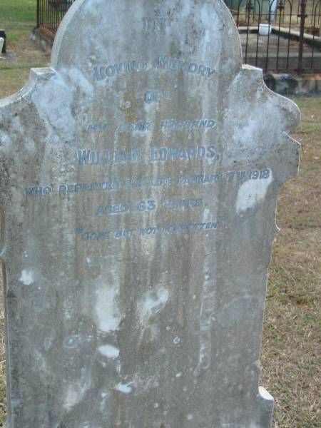 William EDWARDS  | 7 Jan 1918 aged 63  | God's Acre cemetery, Archerfield, Brisbane  | 