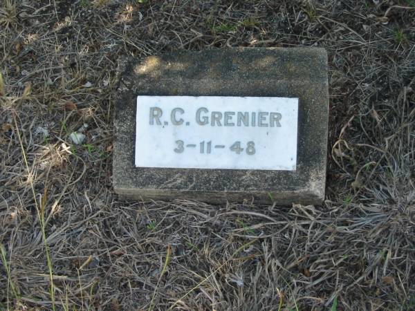 R C GRENIER  | 3 Nov 48  | God's Acre cemetery, Archerfield, Brisbane  | 