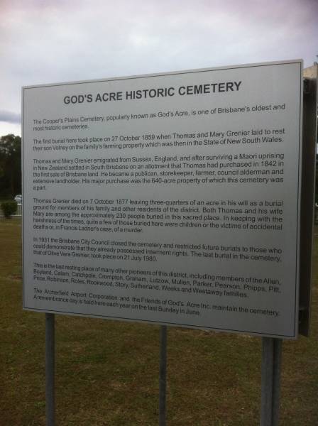 God's Acre cemetery, Archerfield, Brisbane  |   | 