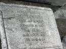 
Ellen RICHARDSON
B: 24 Jul 1868
D: 12 Mar 1926

Alma
B: 21 Jan 1909
D: 21 Apr 1911

--
Joe Harry RICHARDSON
B: 11 Jun 1902
D: 26 Jun 1952

Emma Phyllis RICHARDSON
B: 26 Jul 1908
D:  2 Aug 1997

Goodna General Cemetery, Ipswich.

