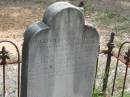 
William Robert BEAL, formerly Sheffield England, born 31 May 1955, died 30 Dec 1892, erected by sisters and brothers in England;
Goodna General Cemetery, Ipswich.
