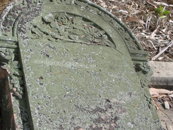 John JENKINS  | died at Miriam Vale  | Aug 1895  | aged 31  |   | ?  | Goodna GEN  | Aug 1906  |   |   |   | Elly JENKINS  | Born in Mal..?  |   |   | Goodna General Cemetery, Ipswich.  |   | 