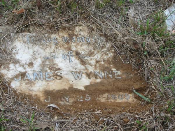 James WYNNE, died 25 July 1909;  | Goodna General Cemetery, Ipswich.  | 